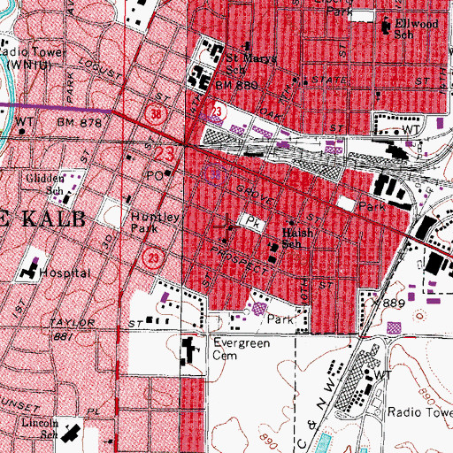 Topographic Map of Trinity Lutheran Church, IL