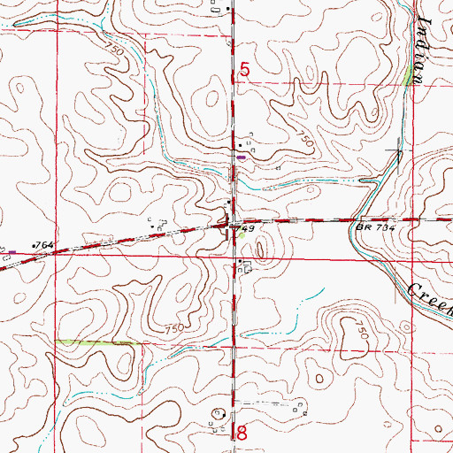 Topographic Map of Van Buren Post Office (historical), IL