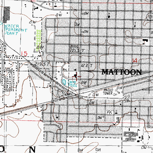 Topographic Map of Bennett Elementary School, IL