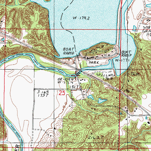 Topographic Map of Blakemans Ford, IL