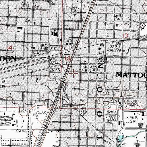 Topographic Map of Burgess-Osborne Auditorium, IL