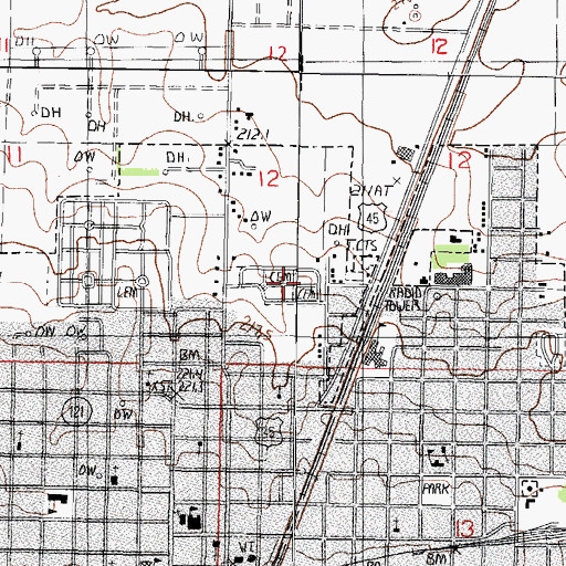 Topographic Map of Calvary Cemetery, IL