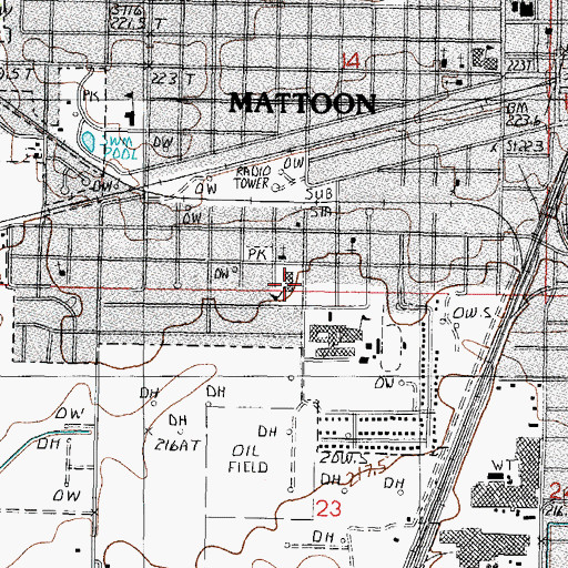 Topographic Map of Columbian Elementary School, IL