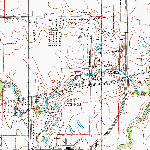 Topographic Map of Country Club Estates, IL