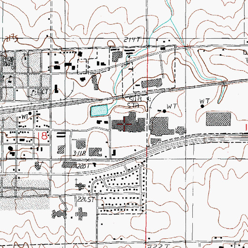 Topographic Map of Cross Country Mall Shopping Center, IL