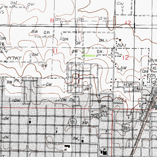 Topographic Map of Dodge Grove Cemetery, IL