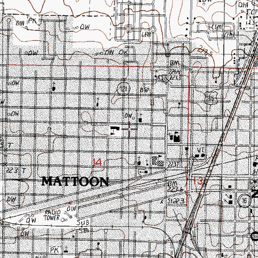 Topographic Map of Hawthorne Elementary School, IL