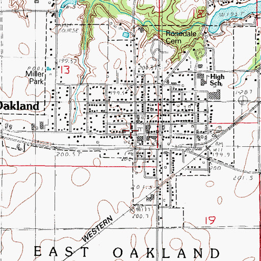 Topographic Map of Helen Parkes Old Tower Park, IL