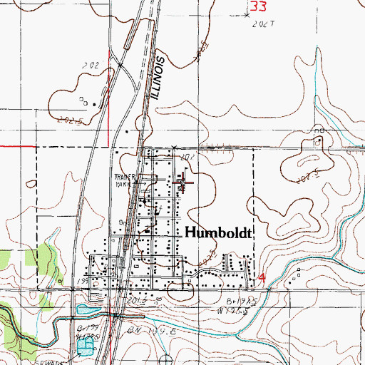 Topographic Map of Humboldt Elementary School, IL