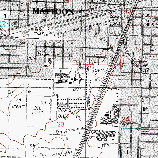 Topographic Map of Kinzel Field, IL