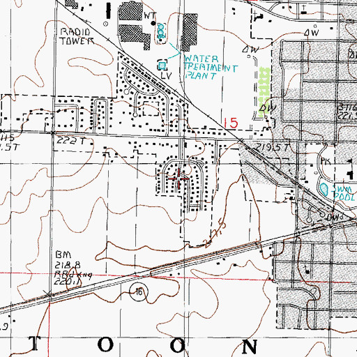 Topographic Map of Lane Acres, IL