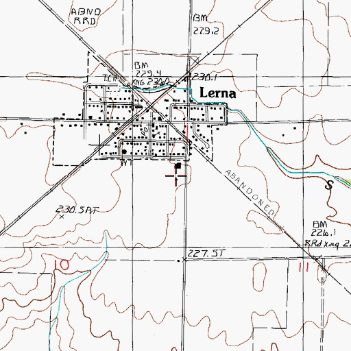 Topographic Map of Lerna Elementary School, IL