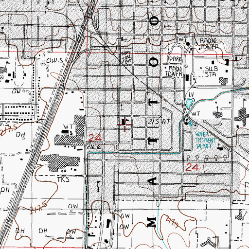 Topographic Map of Lincoln Elementary School, IL