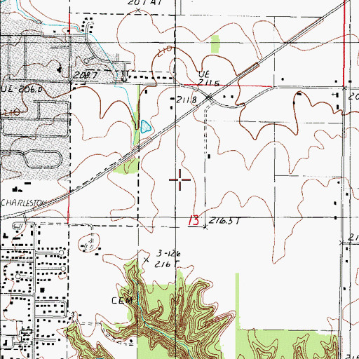 Topographic Map of Mark Twain Elementary School, IL