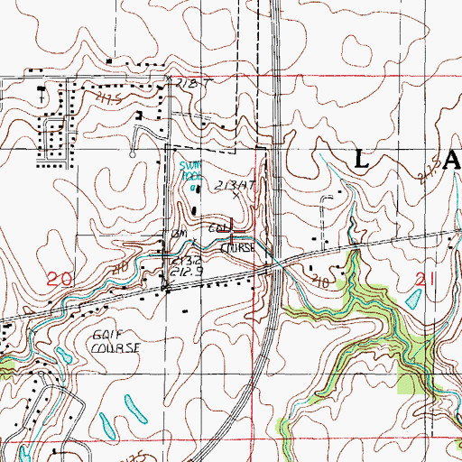 Topographic Map of Mattoon Golf and Country Club, IL