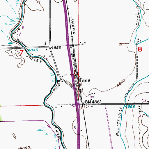 Topographic Map of Ione, CO