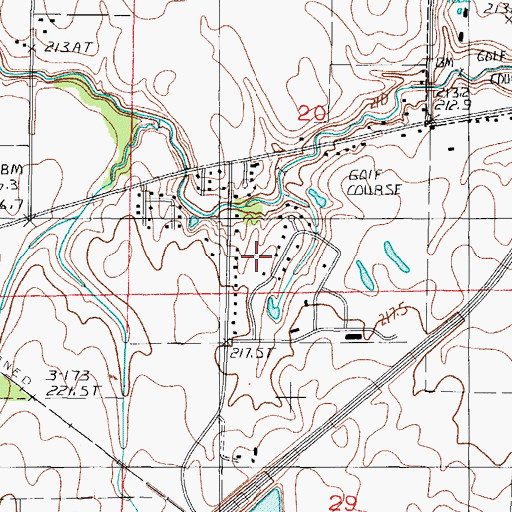Topographic Map of Rolling Green, IL