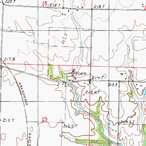 Topographic Map of Shiloh Cemetery, IL
