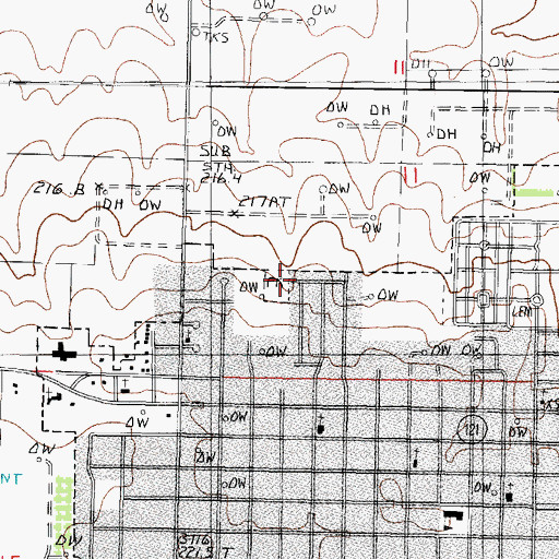 Topographic Map of Vanlaningham Park, IL