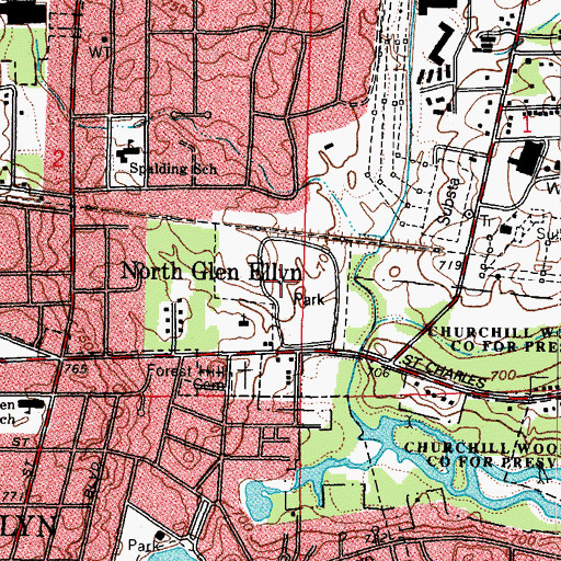 Topographic Map of Ackerman Park, IL