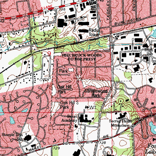 Topographic Map of Barkridge Park, IL