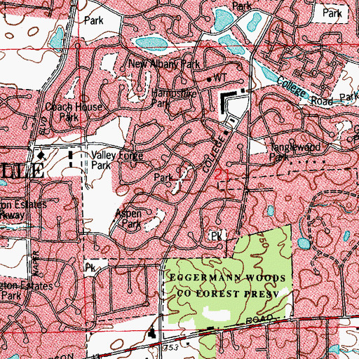 Topographic Map of Breckenridge Park, IL