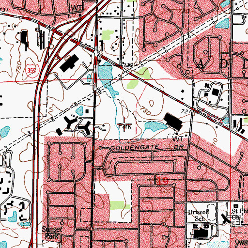 Topographic Map of Centennial Park, IL