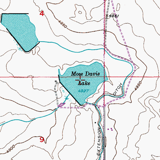 Topographic Map of Mose Davis Lake, CO
