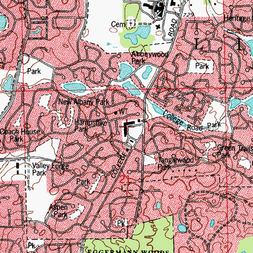 Topographic Map of College Square Shopping Center, IL