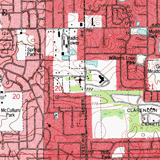 Topographic Map of Downers Grove Community Church, IL