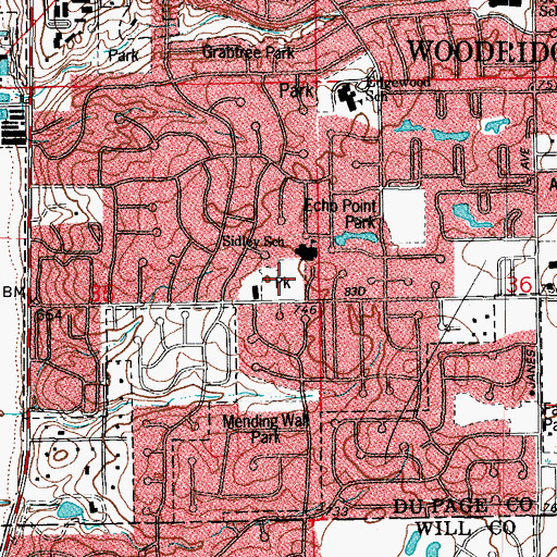 Topographic Map of Eighty-Third Street Park, IL
