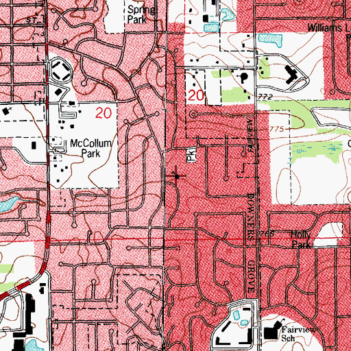 Topographic Map of El Sierra Elementary School, IL