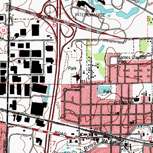 Topographic Map of Elmer H Franzen Intermediate School, IL