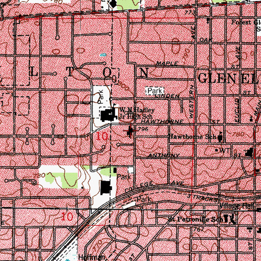 Topographic Map of Evangelical Covenant Church, IL