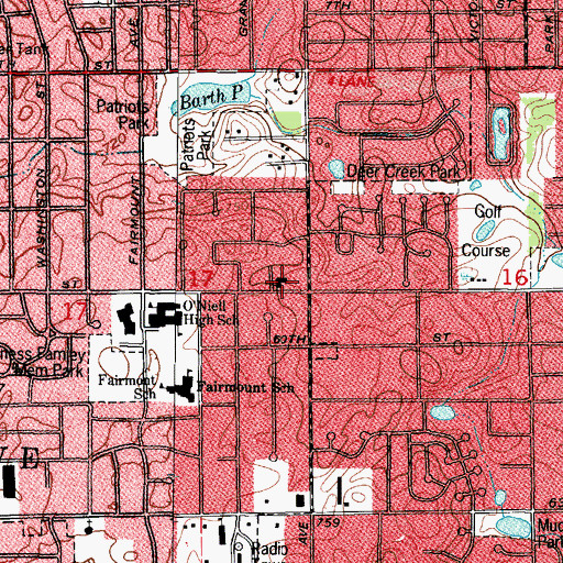 Topographic Map of Faith United Methodist Church, IL