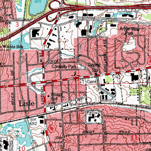 Topographic Map of First Congregational Church, IL