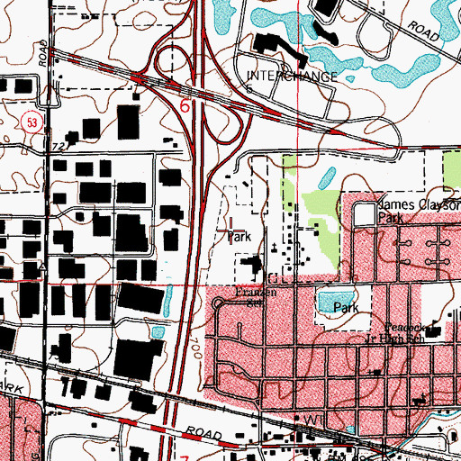 Topographic Map of Frazen Park, IL