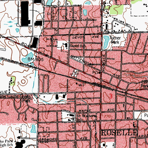 Topographic Map of Freinenigreit Cemetery, IL