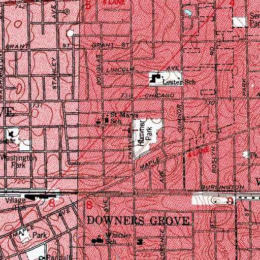 Topographic Map of Full Gospel Chinese Church, IL
