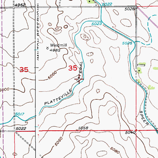 Topographic Map of Platteville Lateral, CO