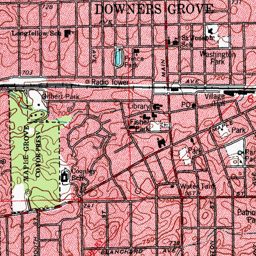 Topographic Map of Immanuel Lutheran Church, IL