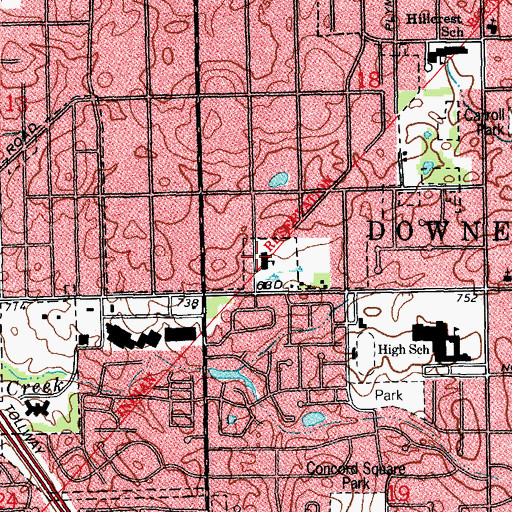 Topographic Map of Indian Trail Elementary School, IL
