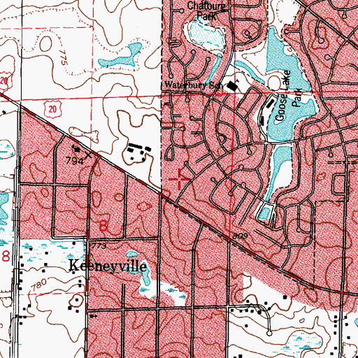 Topographic Map of Kennedy Park, IL