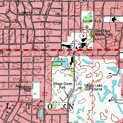 Topographic Map of Lambert Lake, IL