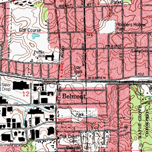 Topographic Map of Loy Park, IL