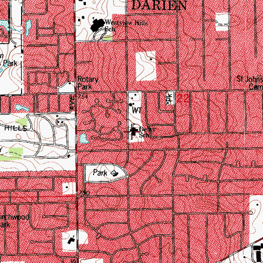 Topographic Map of Mark Delay School, IL