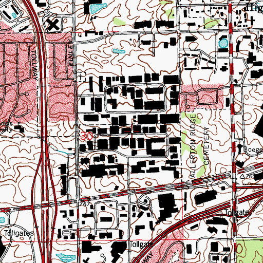 Topographic Map of Oak Grove Commons Industrial Park, IL