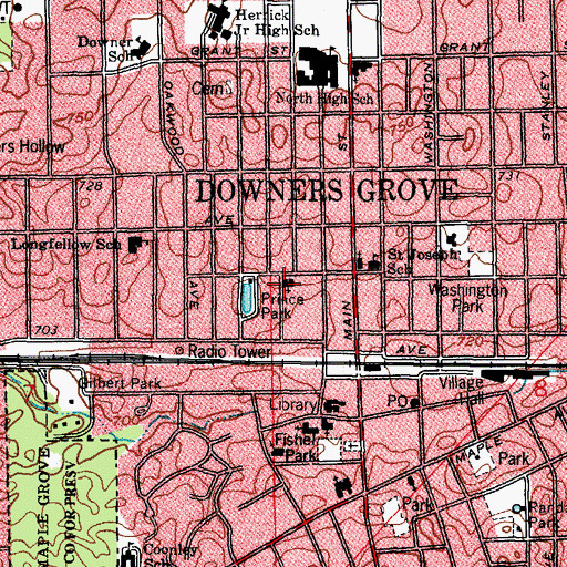 Topographic Map of Saint Andrews Episcopal Church, IL