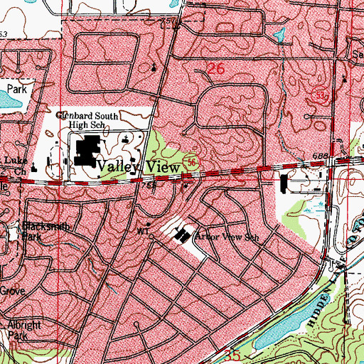 Topographic Map of Saint Barnabas Episcopal Church, IL
