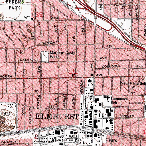 Topographic Map of Saint Lukes Evangelical Lutheran Church, IL